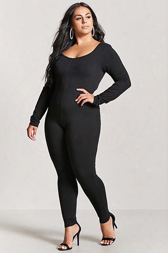 Plus Size Zip-front Jumpsuit