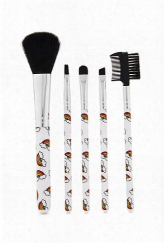 Rainbow Print Makeup Brush Set