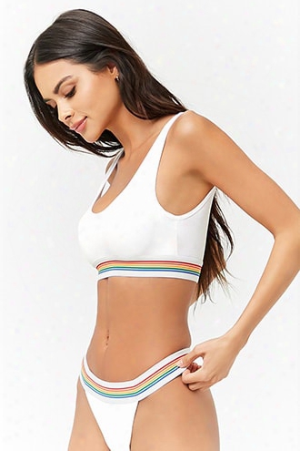 Rainbow-striped Seamless Bralette