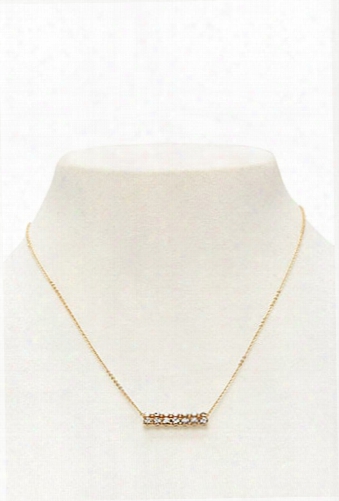 Rhinestone Bar Pendant Necklace