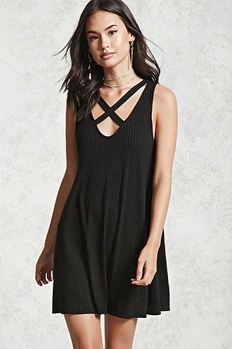 Ribbed Crisscross Dress