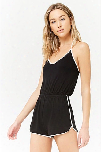 Ribbed Halter Romper