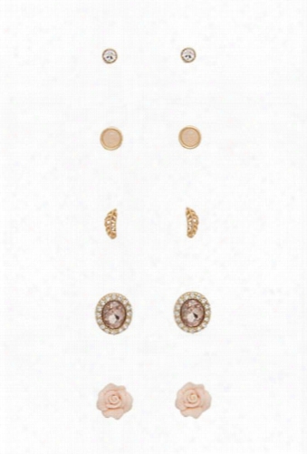 Rose Stud Earring Set