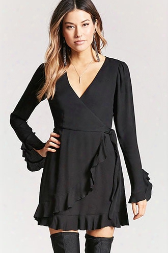 Ruffle Mock Wrap Dress