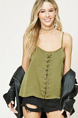 Satin Lace-up Cami