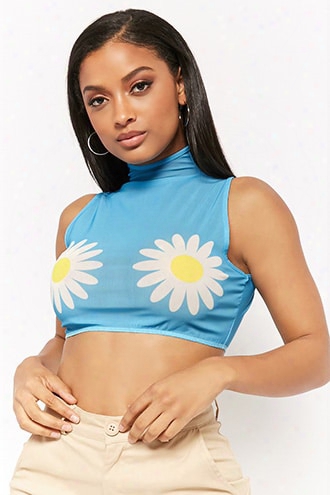 Sheer Daisy Graphic Crop Top