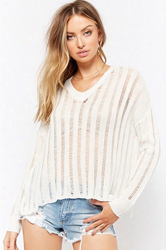 Sheer Distressed Sweater