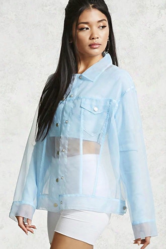 Sheer Snap Button Jacket