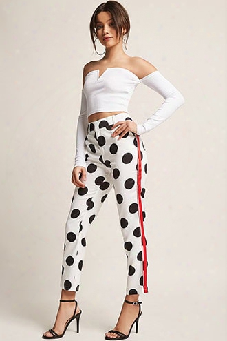 Side-stripe Polka Dot Pants