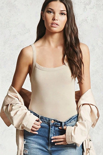 Straight-neck Bodysuit