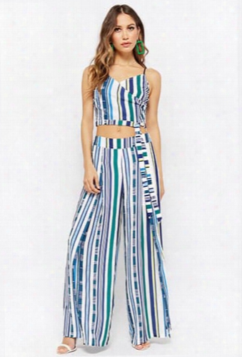 Striped Crop Top & Pants Set