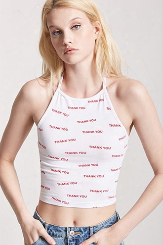 Thank You Graphic Halter Top