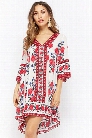 Floral Bell Sleeve Shift Dress