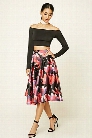 Floral Print A-Line Skirt