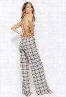 Frayed Plaid Palazzo Jumpsuit