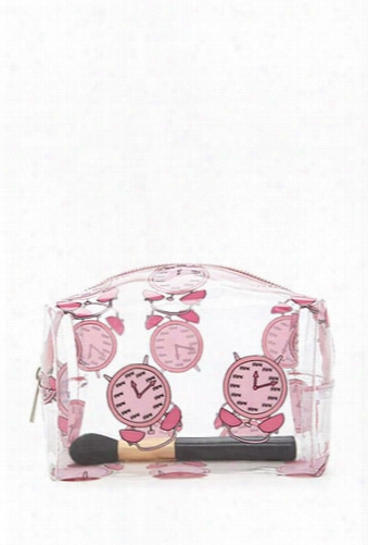 Alarm Clock Print Makeup Bag