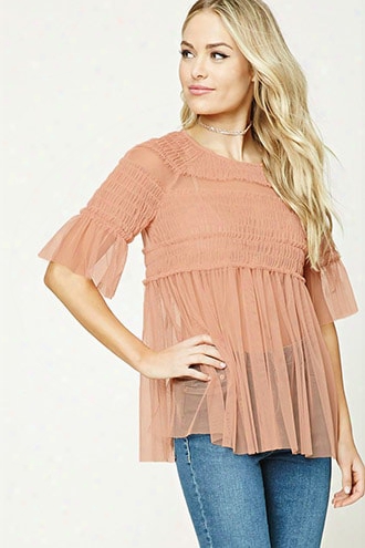 Contemporary Sheer Ruffle Top