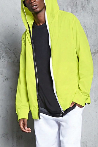 Contrast Hooded Windbreaker