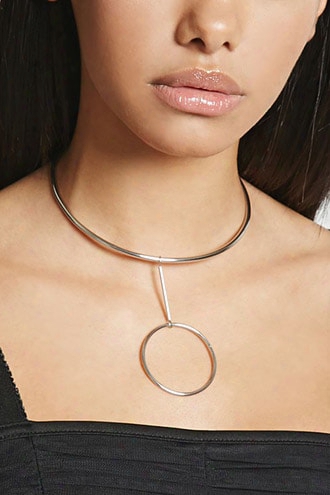 Drop Hoop Collar Necklace