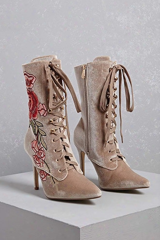 Embroidered Floral Boots