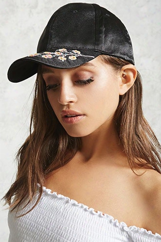 Embroidered Satin Basseball Cap