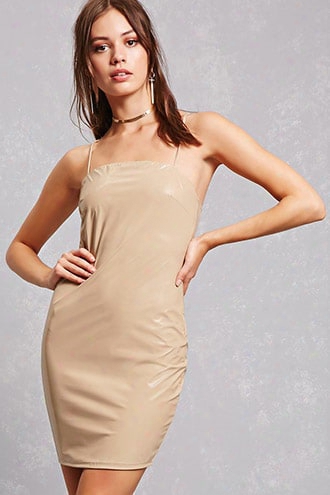 Faux Patent Leather Cami Dress