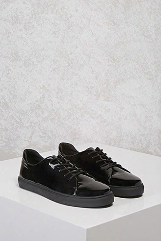 Faux Patent Leather Sneakers