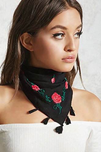 Floral Embroidered Scarf