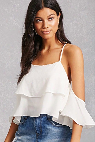 Flounce Open-shoulder Top