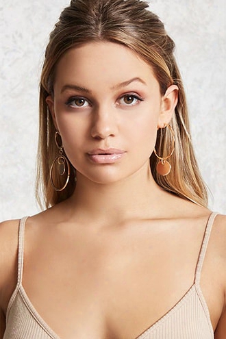 Geo Cut Hoop Drop Earrings