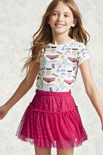 Girls Lace Shirred Skirt (kids)