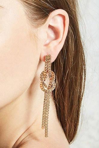 Knotted Box Chain Earrings