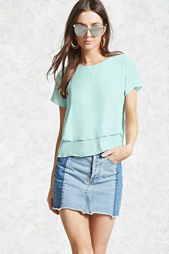 Layered Crepe Ruffle Top