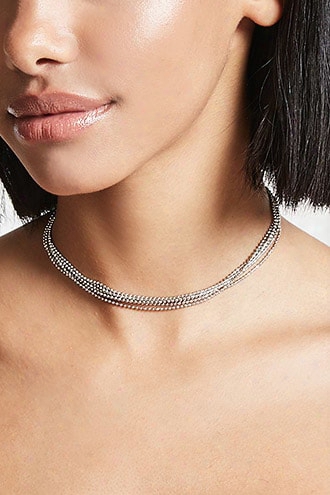 Layered Metallic Bead Choker