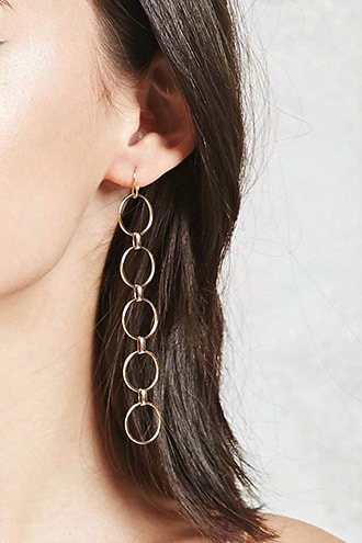 Linked Hoop Drop Earrings