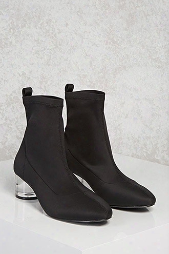 Lucite Sock Ankle Boots