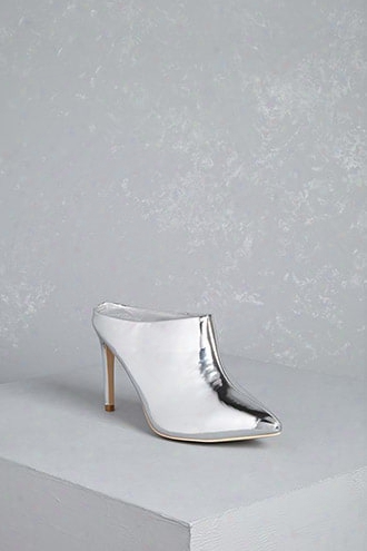 Metallic Backless Ankle Boots