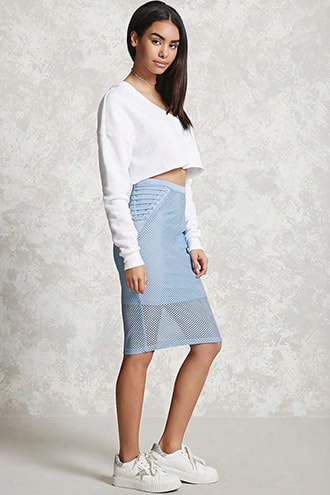 Netted-mesh Lace-up Skirt