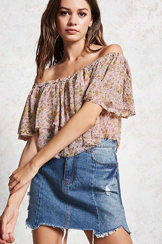 Off-the-shoulder Floral Top