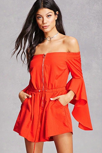 Off-the-shoulder Romper