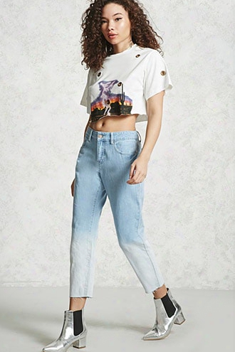 Ombre Cropped Jeans