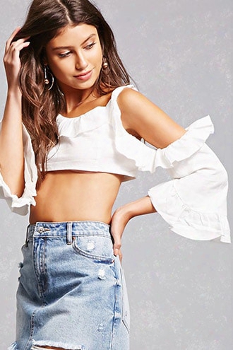 Open-shoulder Crop Top