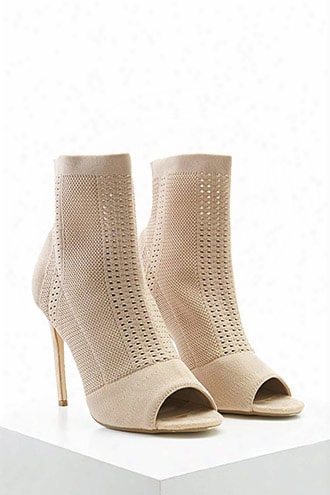 Open-toe Knit Stiletto Heels