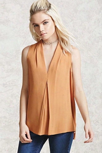 Pleated Crepe Top