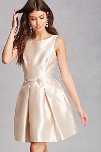 Pleated Taffeta Dress