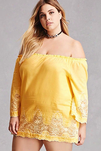 Plus Size Embroidered Dress