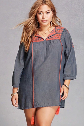 Plus Size Embroidered Tunic