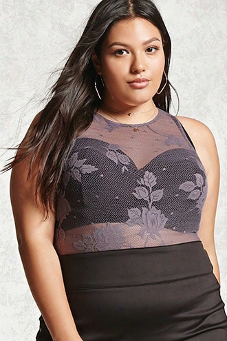 Plus Size Flo Ral Lace Bodysuit