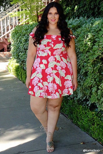 Plus Size Floral Mini Dress