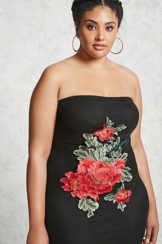 Plus Size Floral Tube Dress